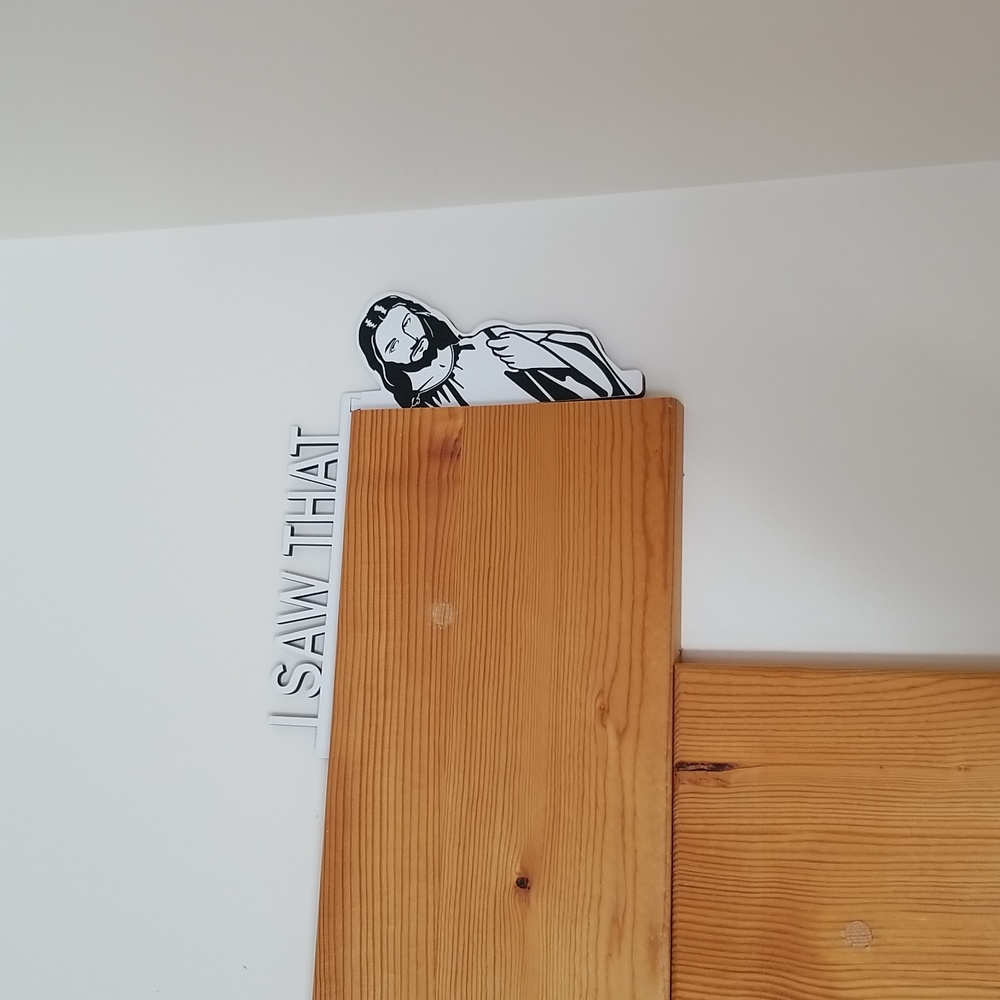 "I SAW THAT" Jesus Jigsaw corner mount